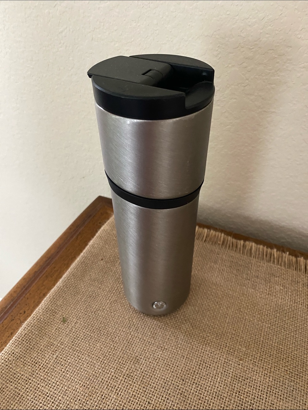 Stainless Steel Travel Mug with Black Lid